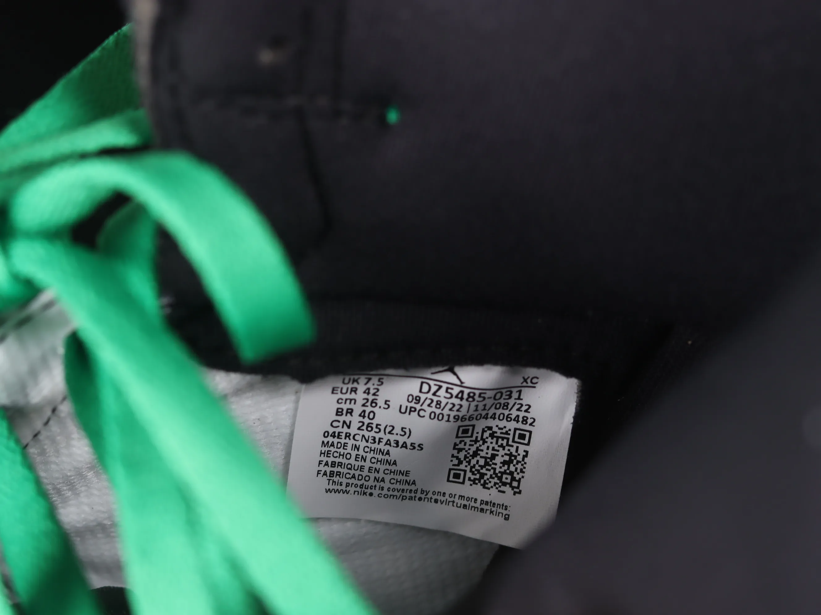 All categories Air Jordan Jordan series basketball shoes Air Jordan 1 High L version Air Jordan 1 High OG "Lucky Green" AJ1 Joe 1 Celtics Black Green Toe DZ5485-031